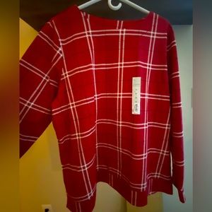 Croft and Barrow the Soft Sweatshirt, XXL, Red and White plaid.